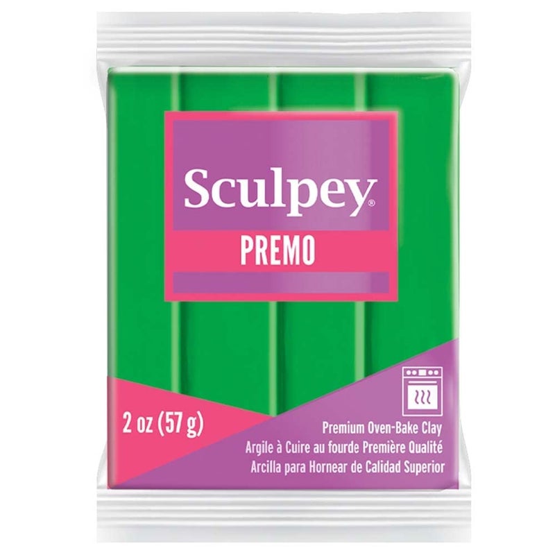 Sculpey Premo Polymer Oven-Bake Clay, Green, Non Toxic, 2 oz. bar, Great for Jewelry Making, Holiday, DIY, Mixed Media and Home dÃ©cor Projects. Premium Clay Great for clayers and Artists. - Image 1
